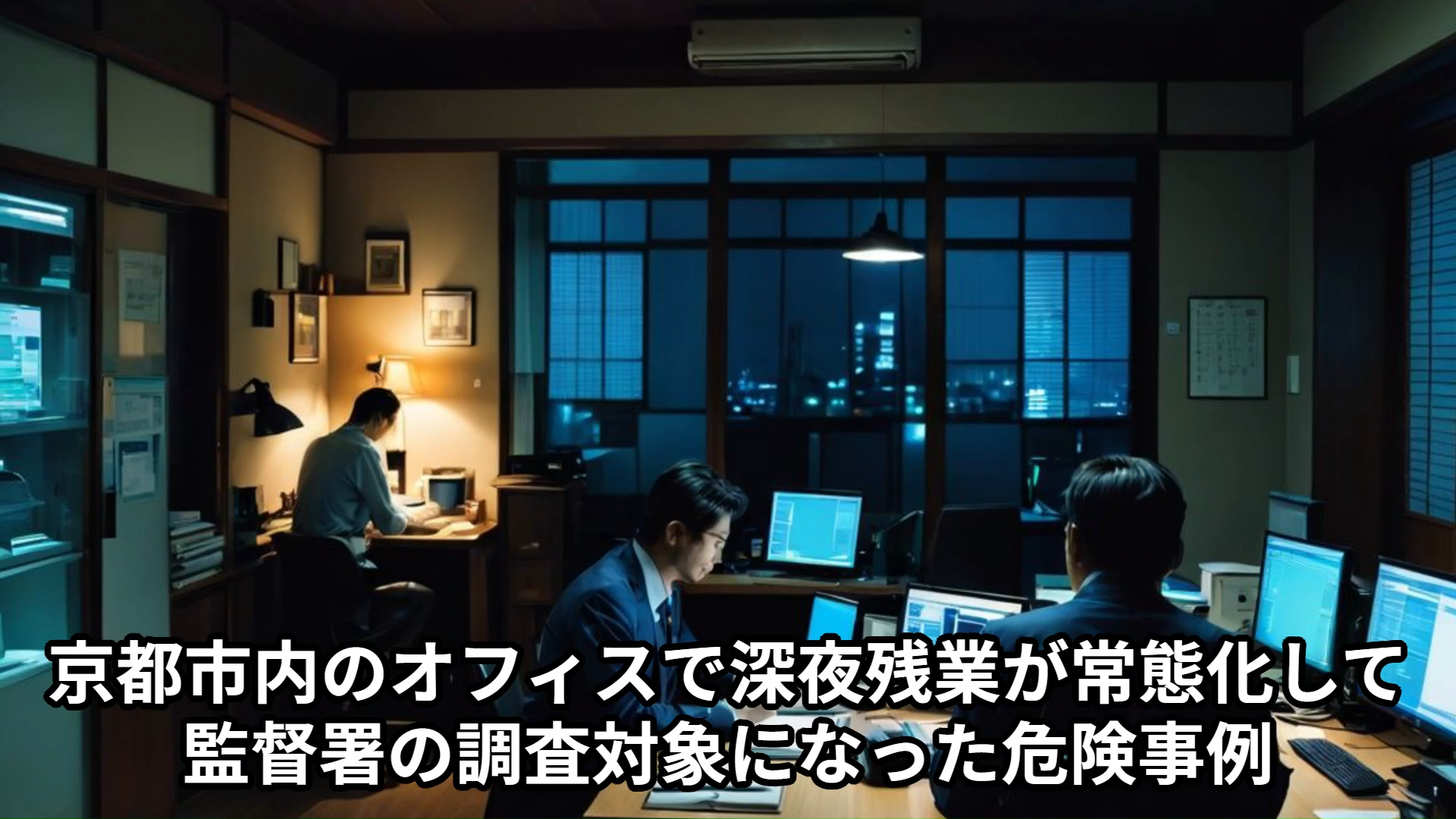 京都市内のオフィスで深夜残業が常態化して監督署の調査対象になった危険事例